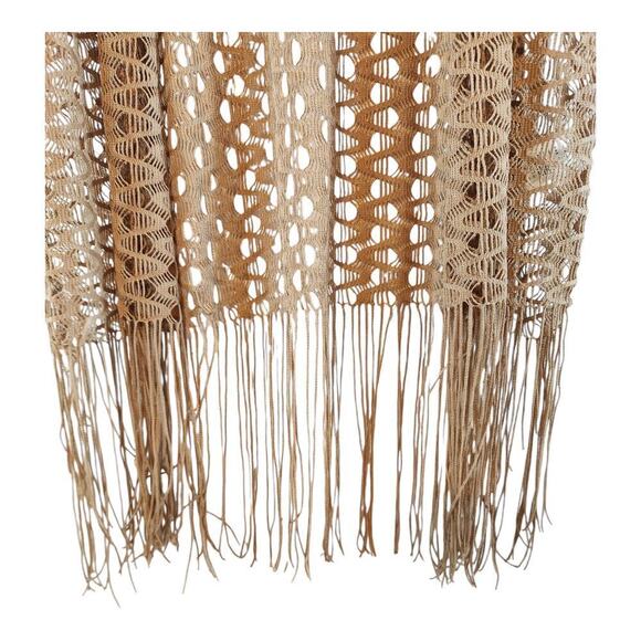 Do Everything in Love one sz brown knit cardigan with fringe boho Hippie duster - Picture 3 of 7